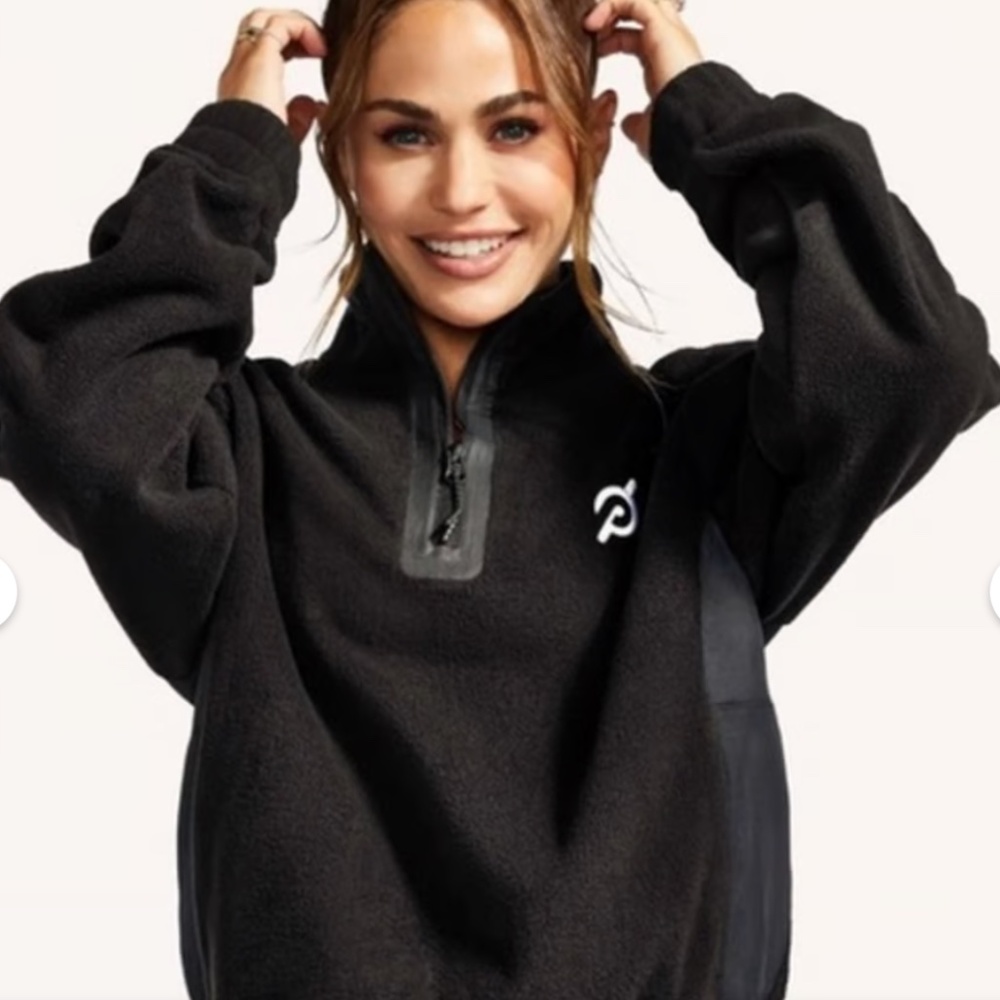 Peloton Black Fleece Quarter Zip Pullover Embroidered Logo Medium